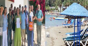 Gümüşlük’te halk plajında sahil işgali vatandaşı bezdirdi